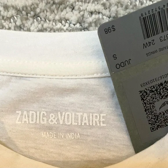 Zadig & Voltaire Navy and White Graphic Tee NWT Size Small - Picture 2 of 5